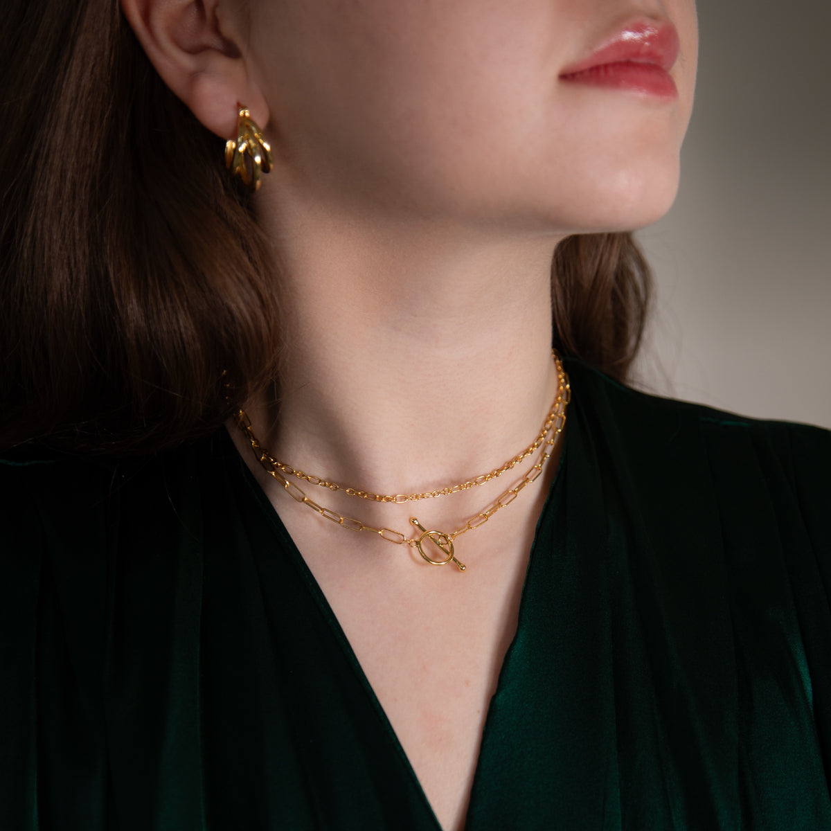 Double Strand Modern Chain Necklace