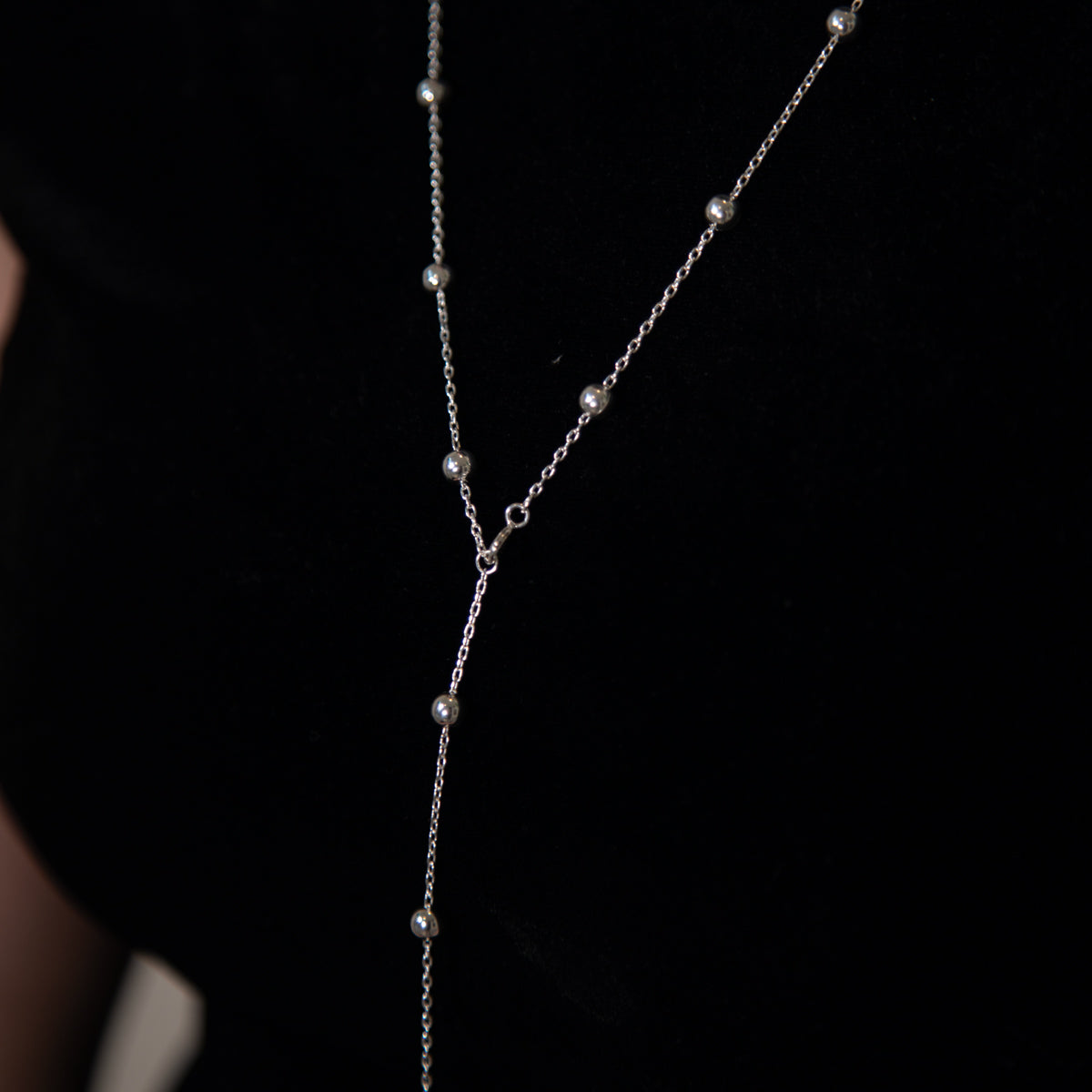 Tassel Silver Bead Necklace