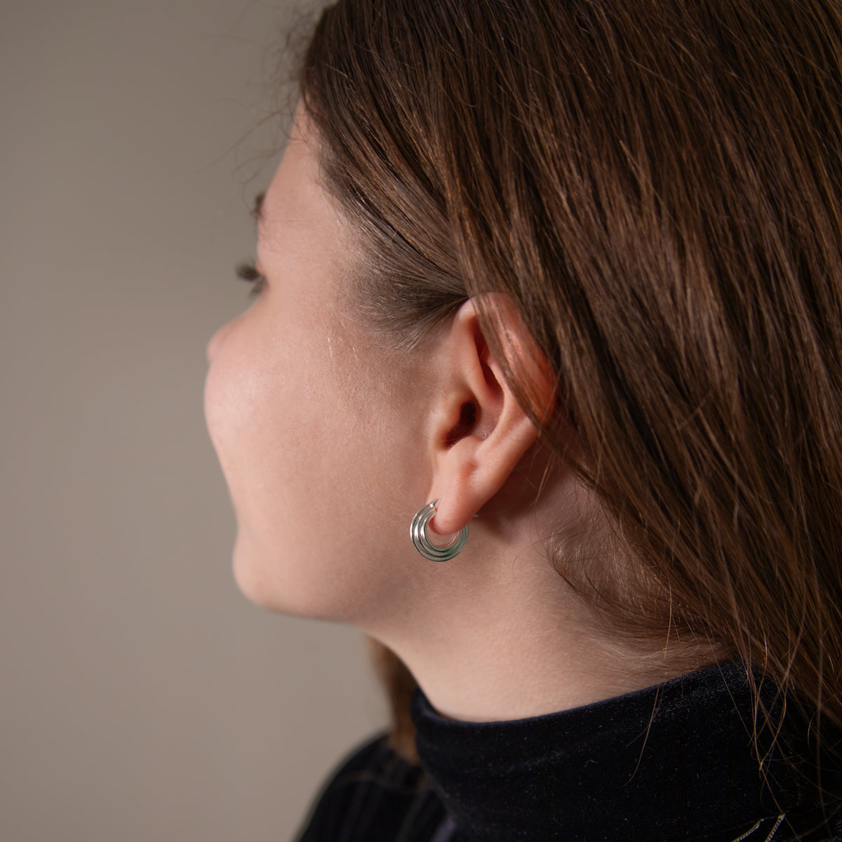 Silver Huggie Earrings