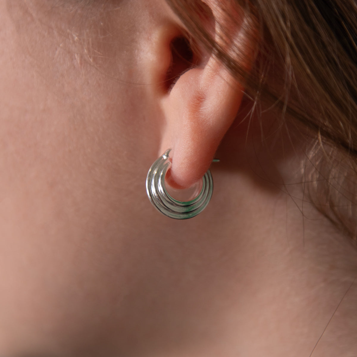 Silver Huggie Earrings