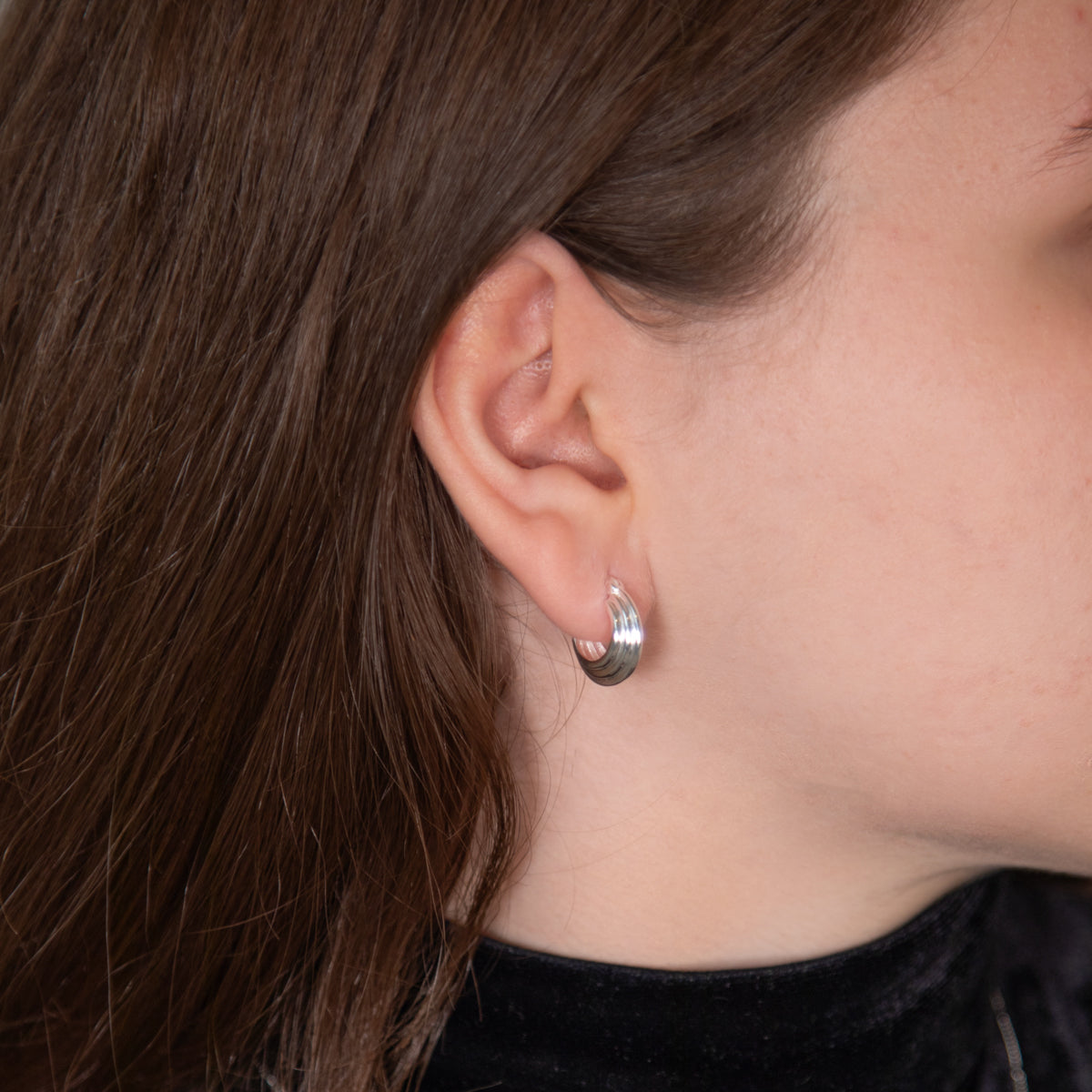 Silver Huggie Earrings