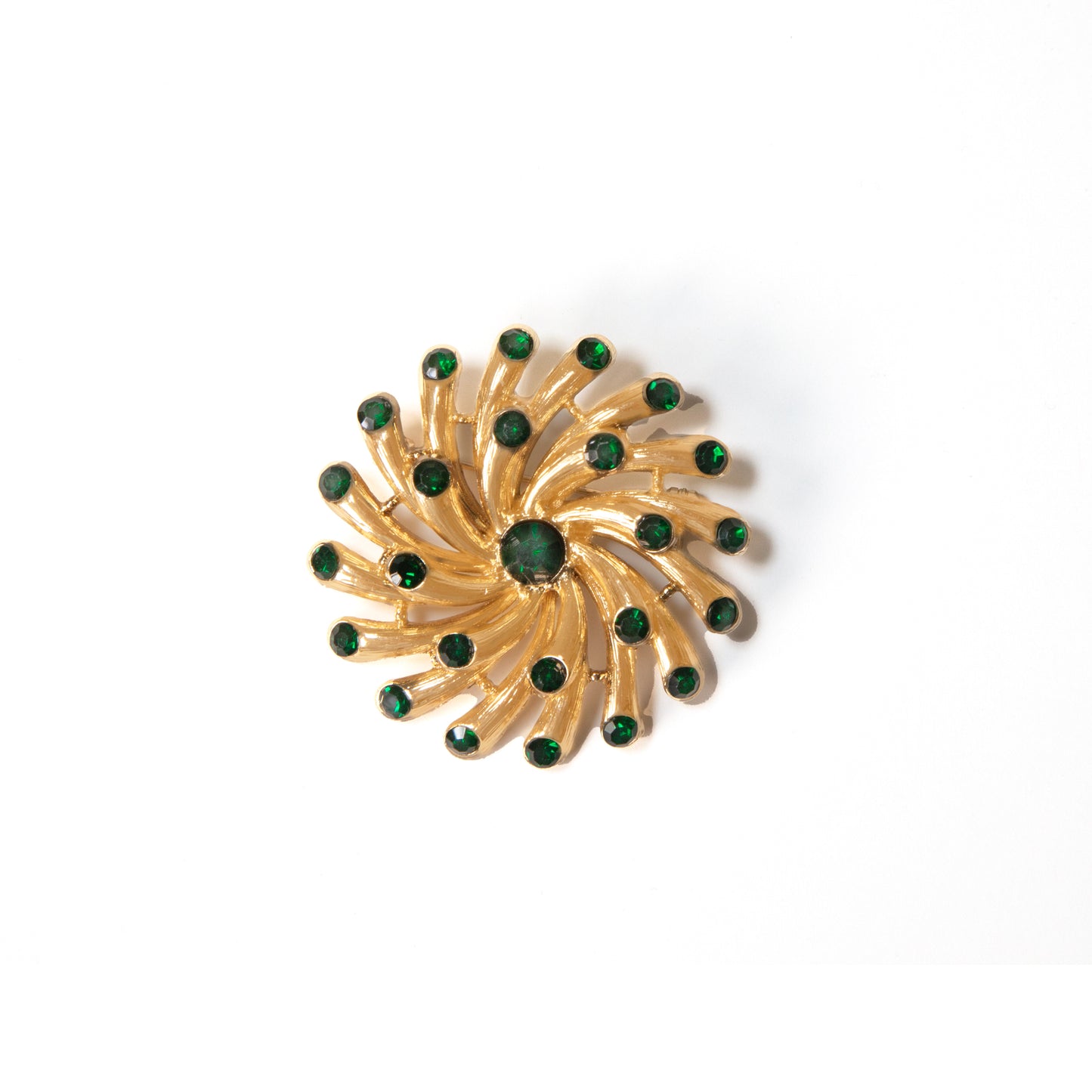 Emerald Flower Brooch