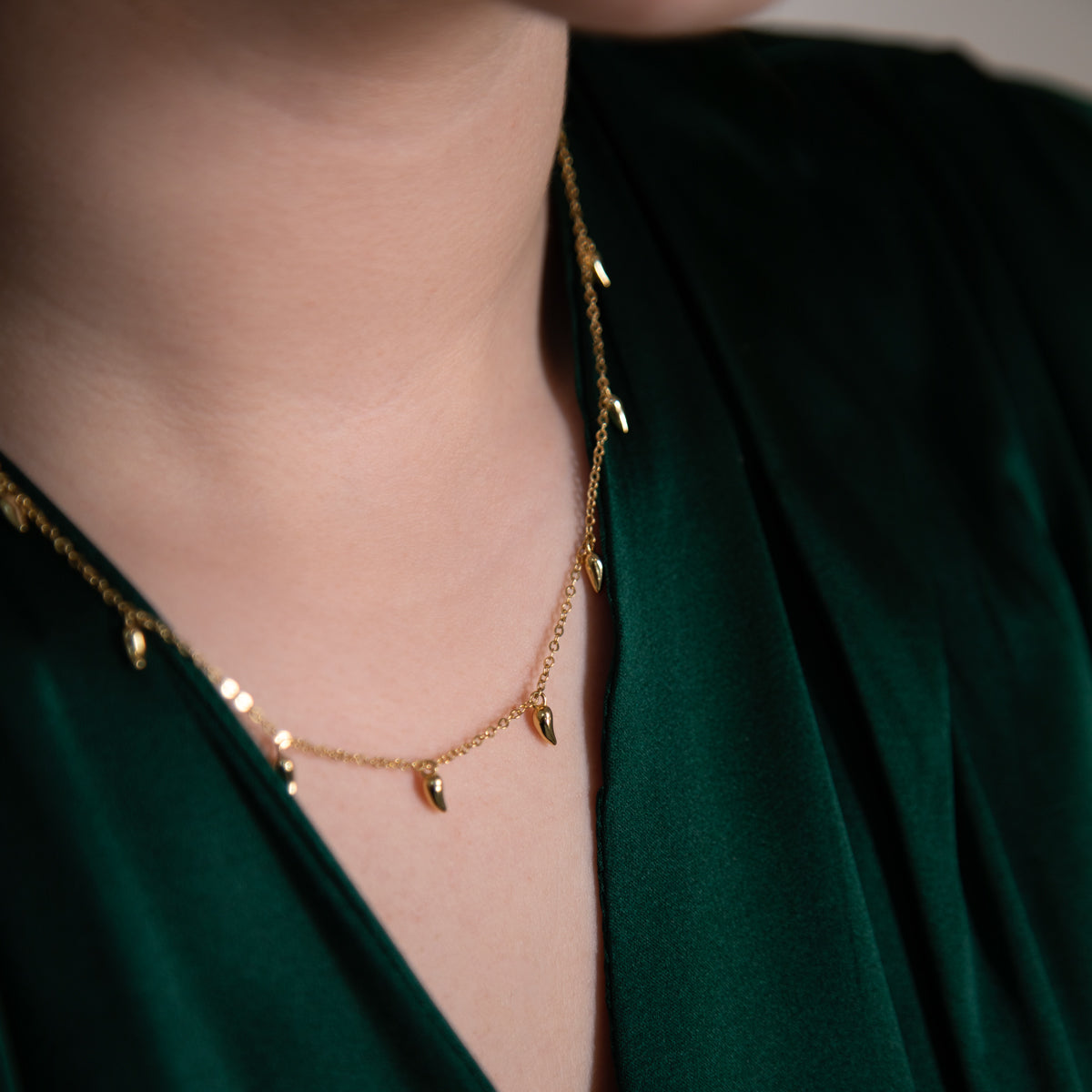 Modern Multi Charm Minimalist Necklace