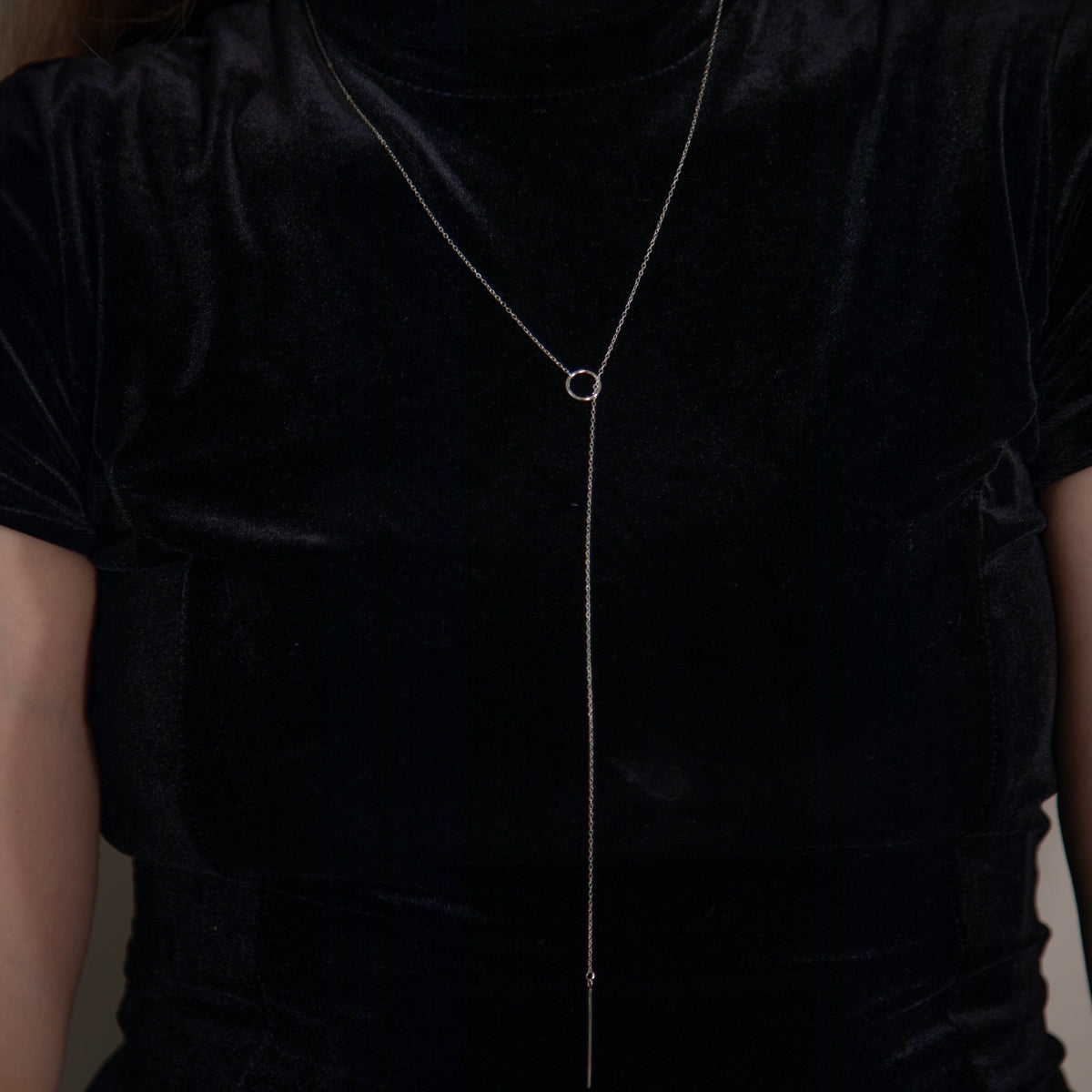 Lara Minimalist Silver Tassel Chain Necklace