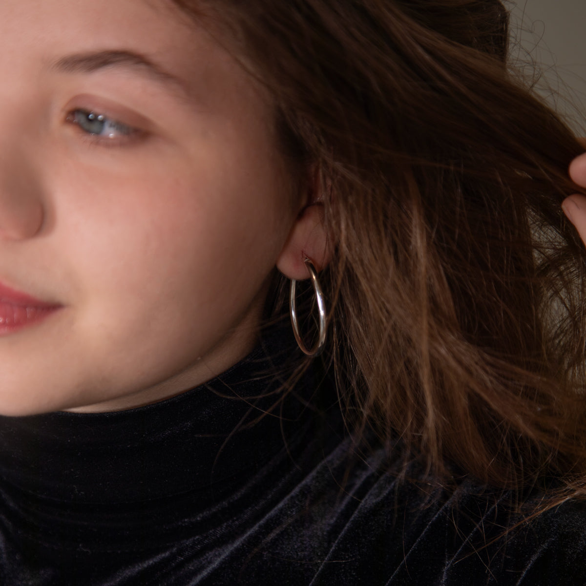 Modern Silver Hoop Earrings