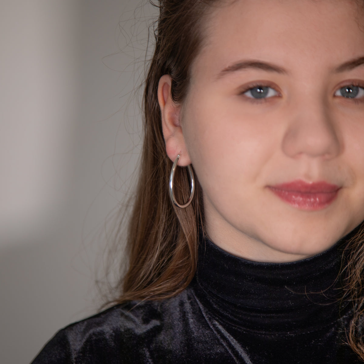 Modern Silver Hoop Earrings