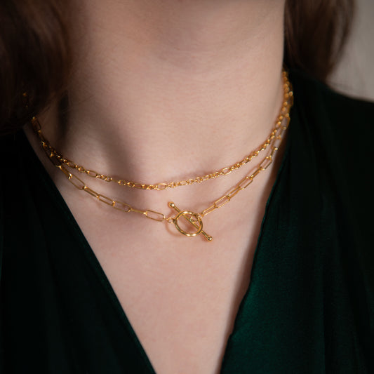 Double Strand Modern Chain Necklace