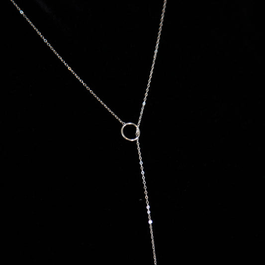 Lara Minimalist Silver Tassel Chain Necklace