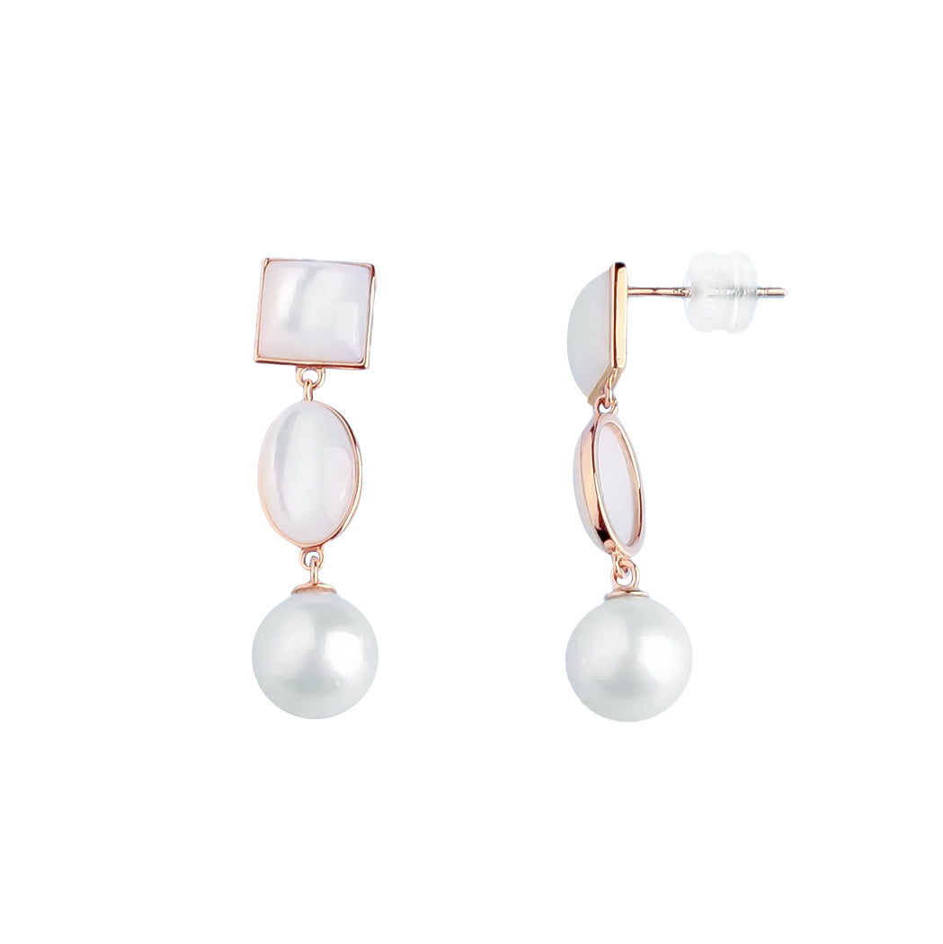 Pearls and Mother of Pearl Earrings