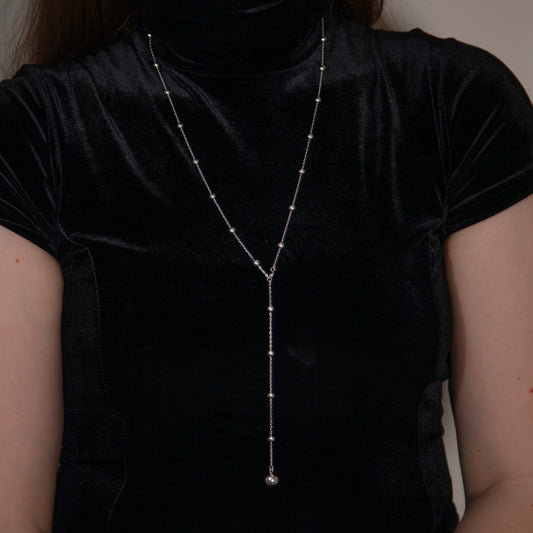 Tassel Silver Bead Necklace